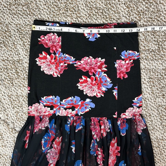 FREE PEOPLE Tube Flare Skirt or Dress Floral Elastic Sheer Size Medium - Picture 10 of 13